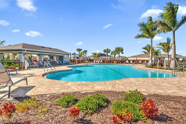 view of pool with a patio area