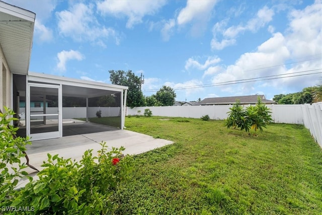 view of yard with a patio area