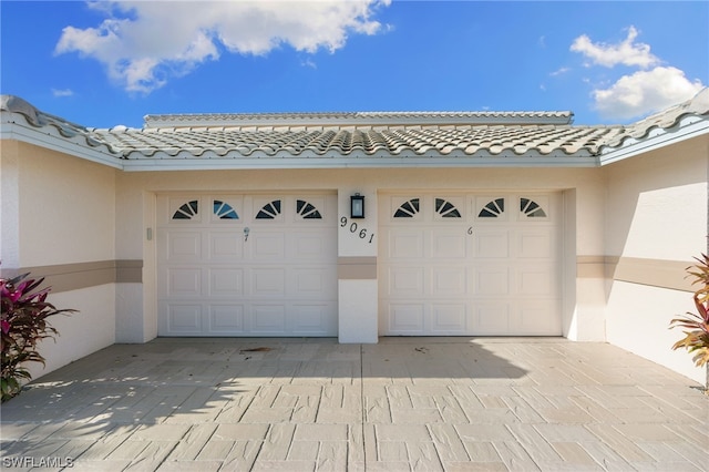 view of garage