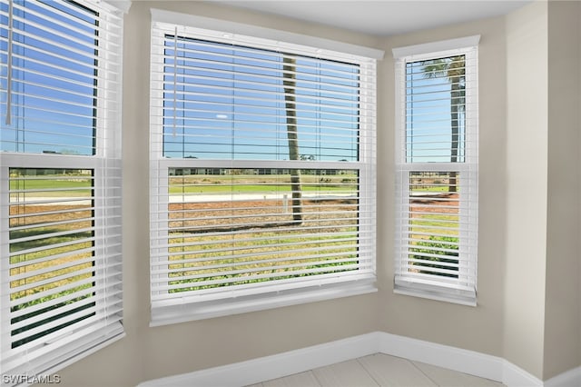 interior details with light tile flooring