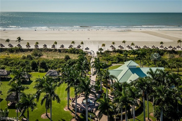 832 Swan Dr, Marco Island, FL 34145 - drone / aerial view with a water view and a beach view