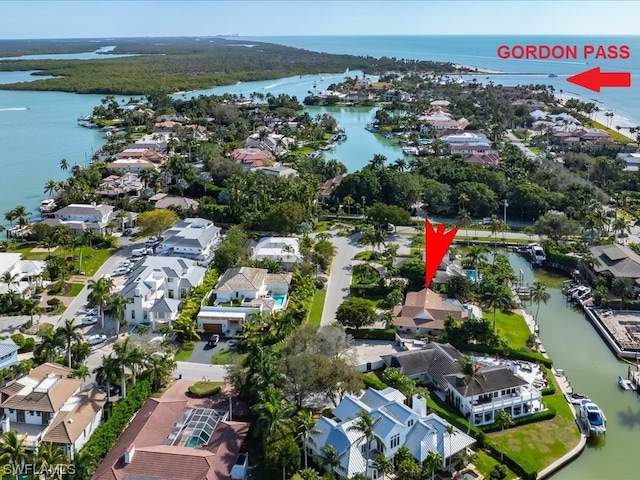 10 Sabre Ln, Naples, FL 34102 - drone / aerial view featuring a water view