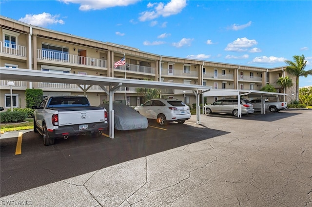 view of covered parking lot