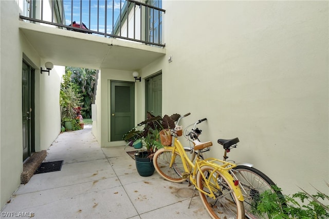 view of patio / terrace with a balcony