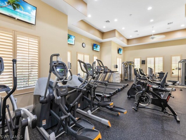 workout area with plenty of natural light