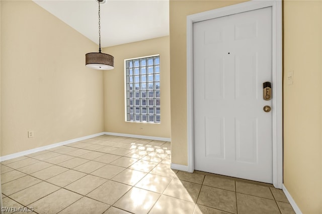 entryway with light tile floors