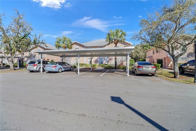 view of car parking with a carport