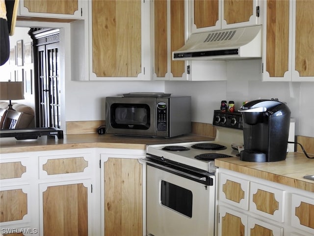 kitchen featuring electric stove and extractor fan