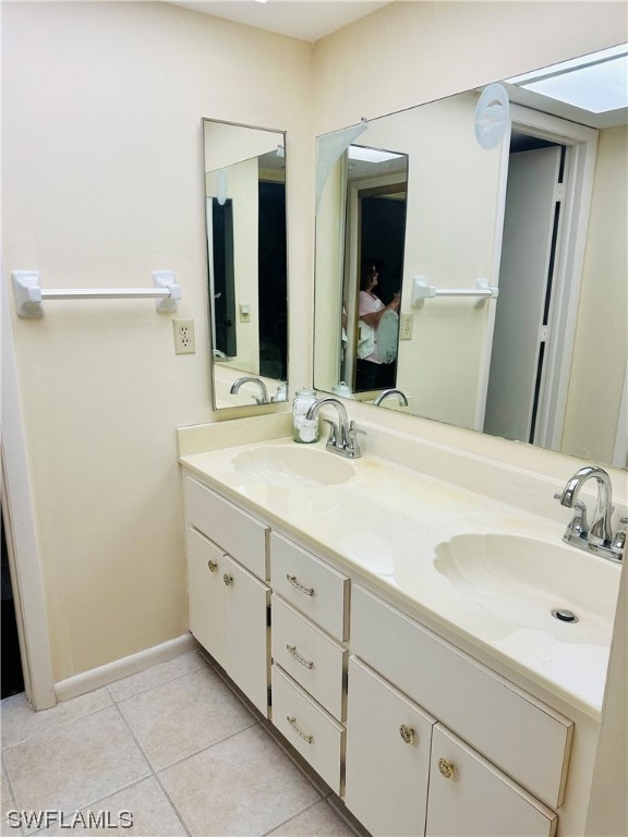 bathroom featuring vanity and tile patterned floors