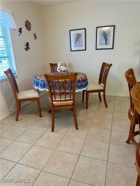 view of tiled dining area