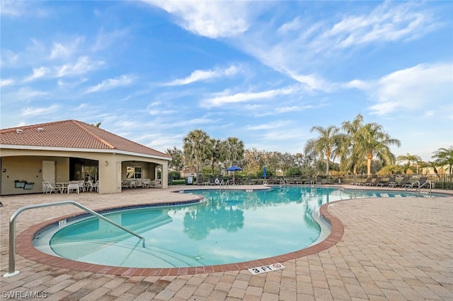 view of pool with a patio area