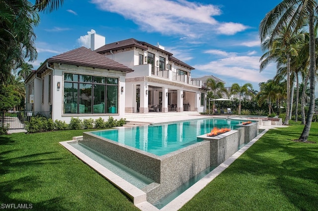 exterior space with a yard and a patio area