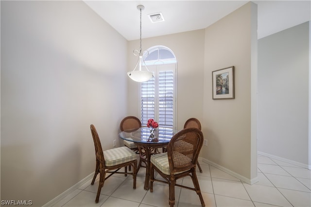 view of tiled dining space