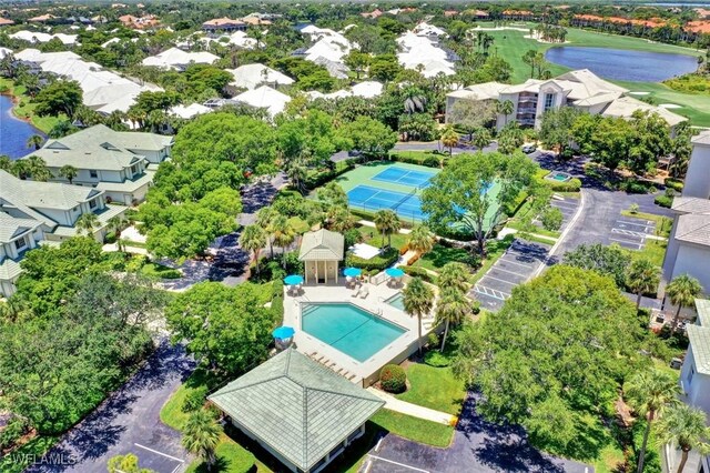 aerial view with a residential view