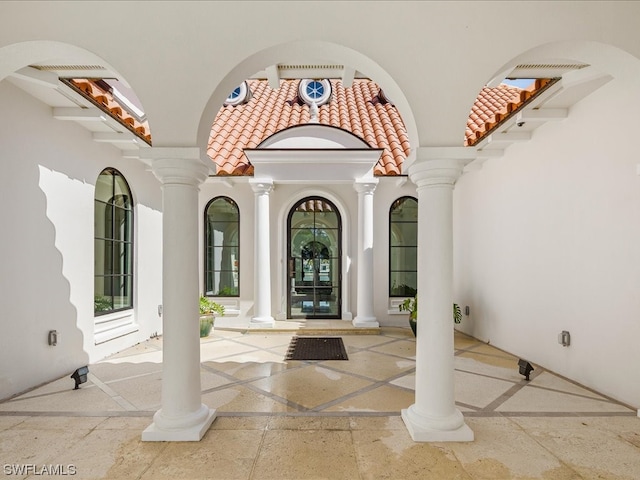 view of exterior entry with french doors