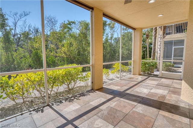 view of unfurnished sunroom