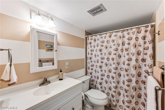 bathroom with toilet and vanity