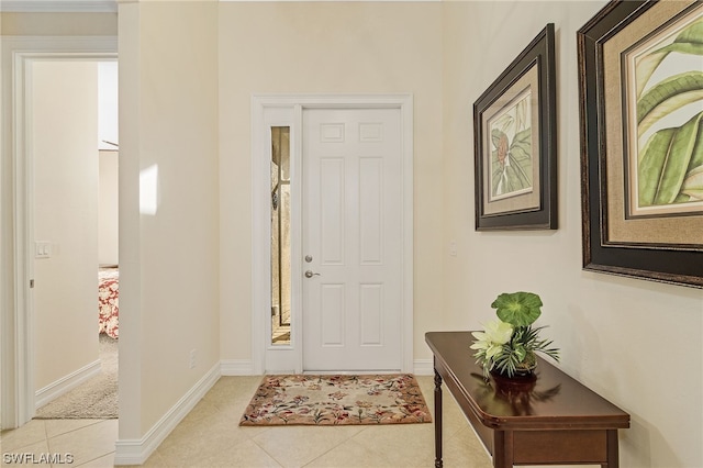 view of tiled foyer