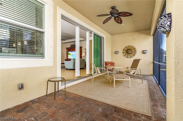 view of patio / terrace with ceiling fan