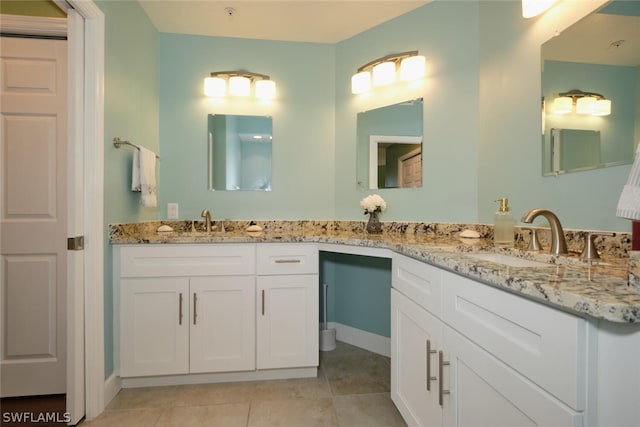 bathroom featuring tile patterned floors and vanity