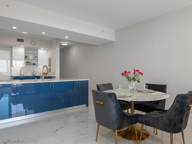 dining area with sink