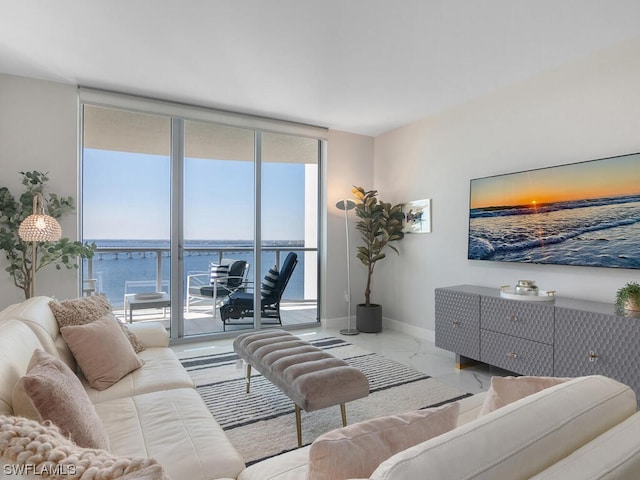 living room with plenty of natural light