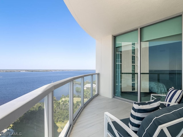 balcony with a water view