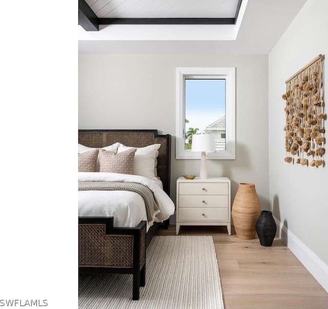 bedroom featuring light wood-type flooring