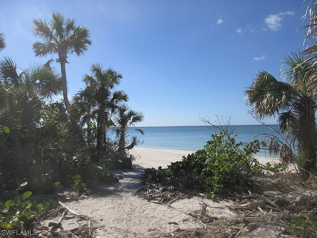 property view of water with a beach view