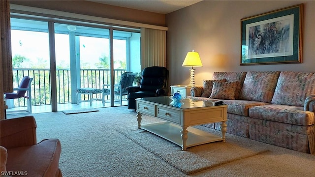 view of carpeted living room