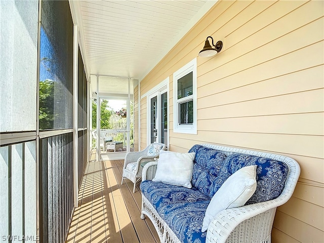 balcony featuring a porch