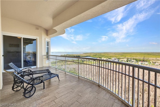 balcony with a water view