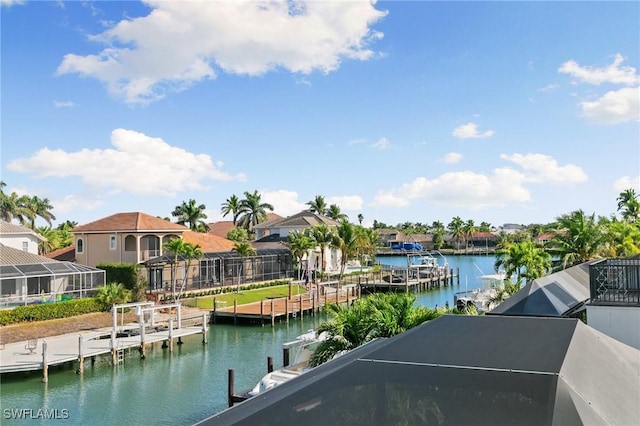 water view with a dock