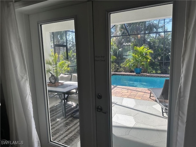 entryway with french doors and a wealth of natural light