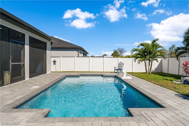 view of pool featuring a patio