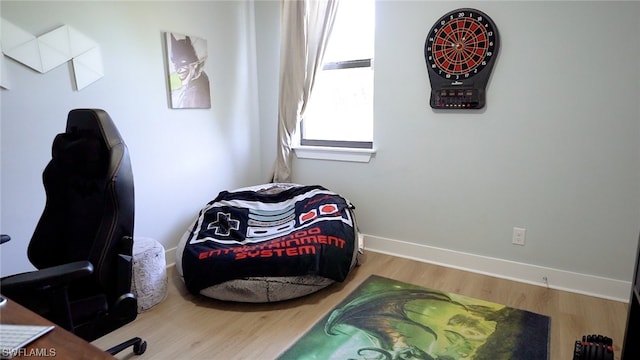 bedroom featuring light wood-type flooring