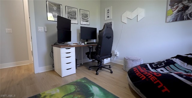 bedroom featuring light hardwood / wood-style flooring