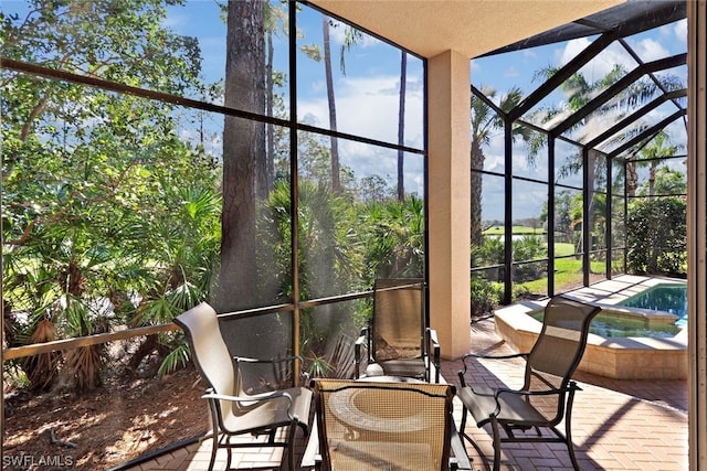 view of unfurnished sunroom