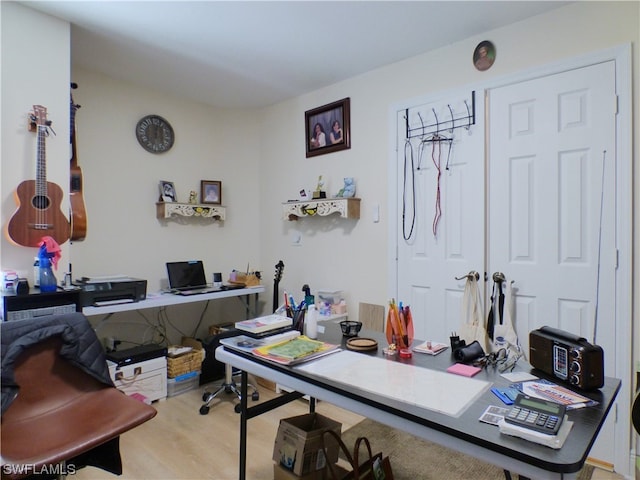 office featuring light wood-type flooring