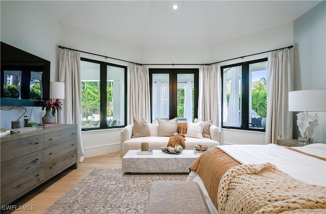 bedroom featuring wood finished floors