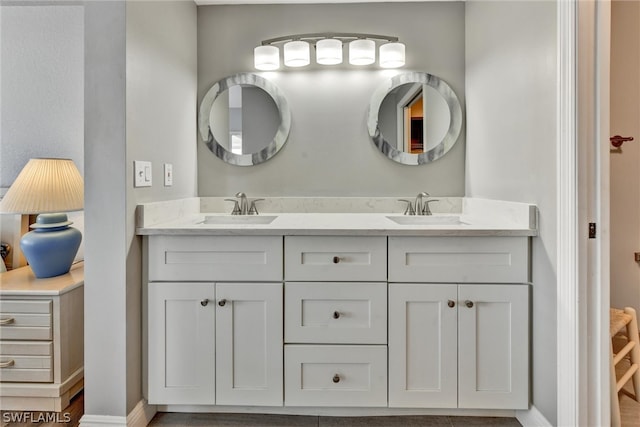 bathroom with double vanity