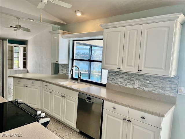 kitchen featuring white cabinetry, sink, and stainless steel dishwasher