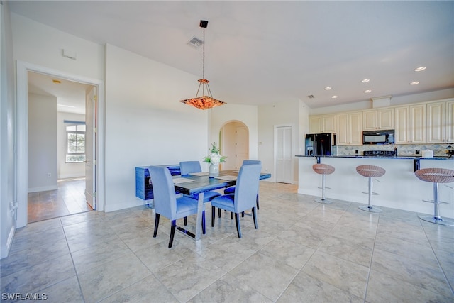 view of tiled dining area