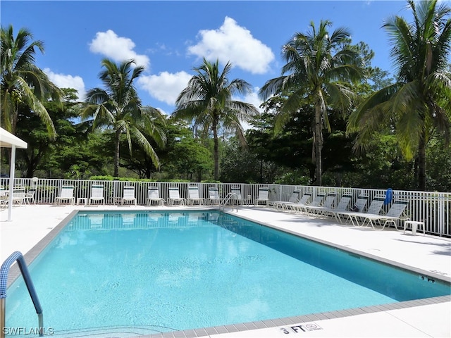 view of pool with a patio