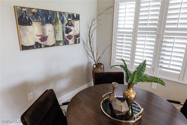 dining area featuring plenty of natural light