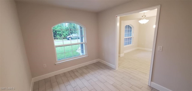 empty room featuring light hardwood / wood-style floors