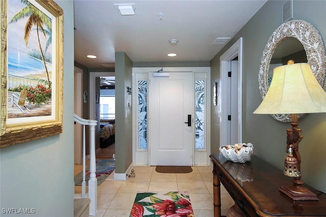 view of tiled entrance foyer