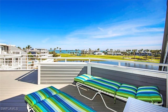 balcony with a water view