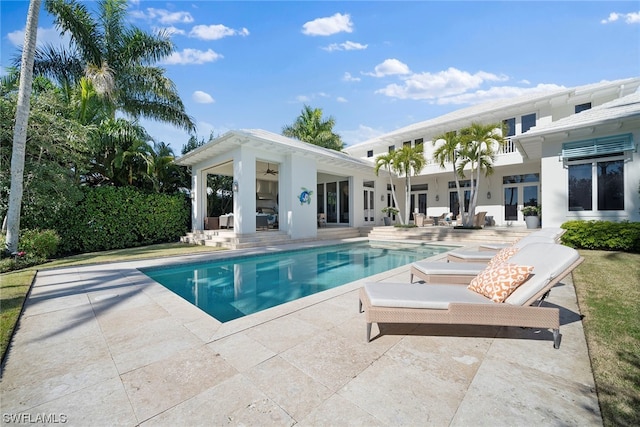 view of pool featuring a patio area