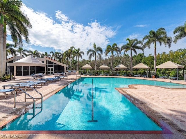 view of pool featuring a patio area